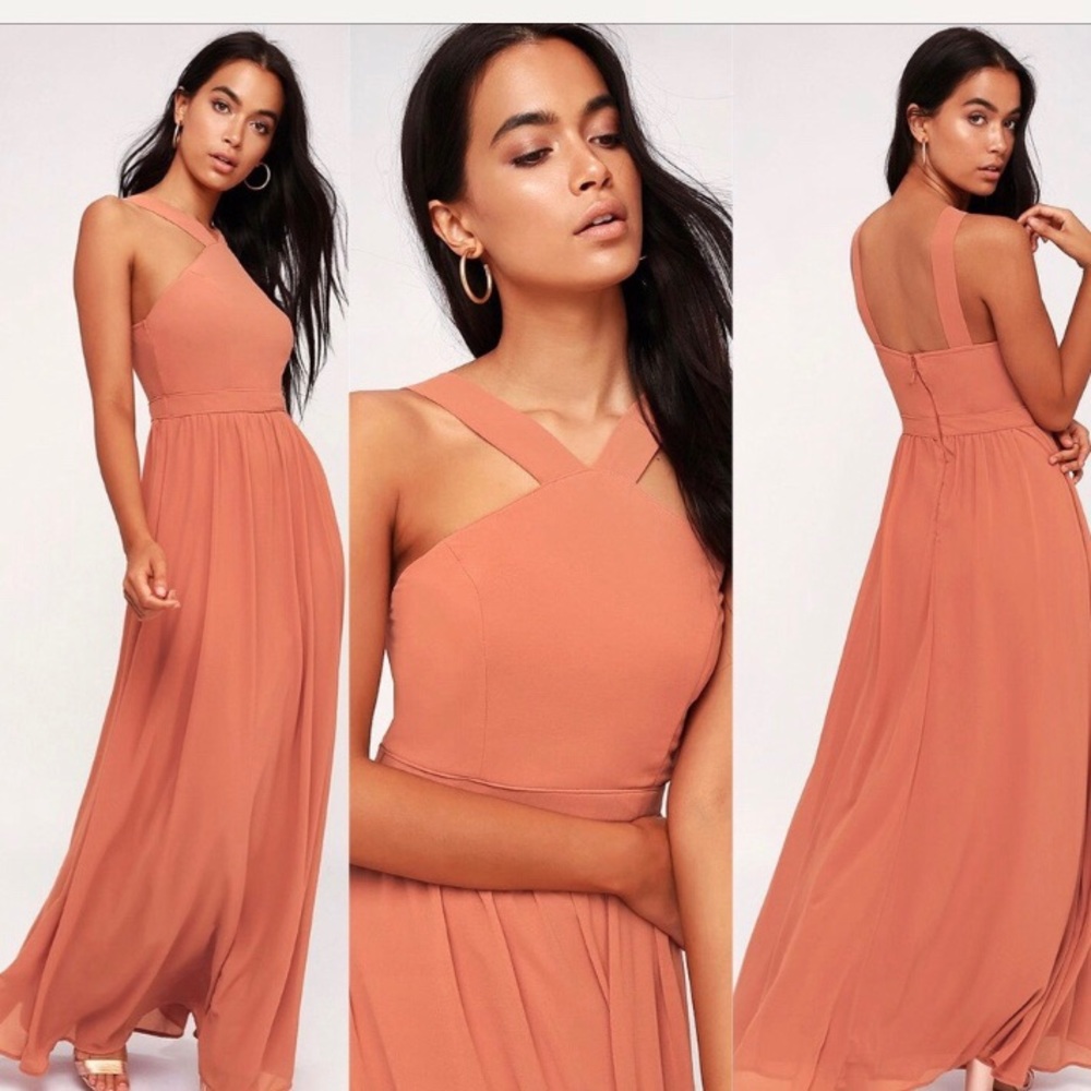 Lulus Rusty Rose Maxi Dress